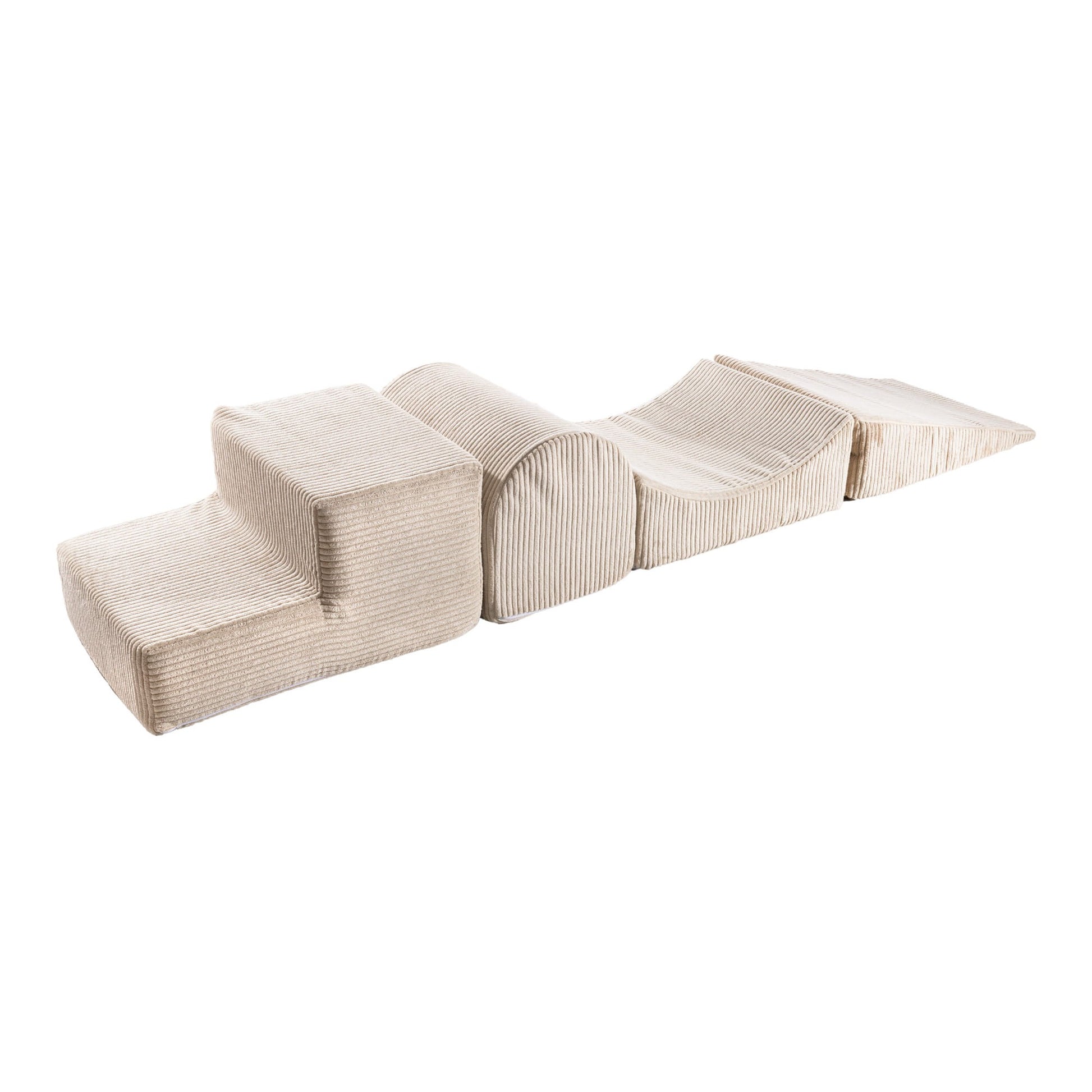 MeowBaby Corduroy Shape Set Ecru met drie zachte foammodules