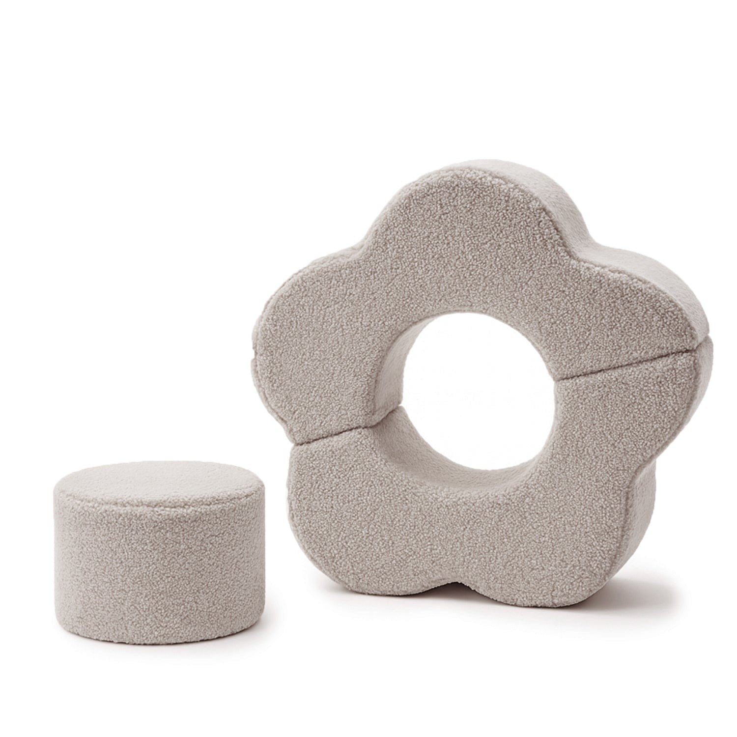 MeowBaby Bearly Flower Shape Set Lichtgrijs met drie zachte foamelementen en grote bloemvorm