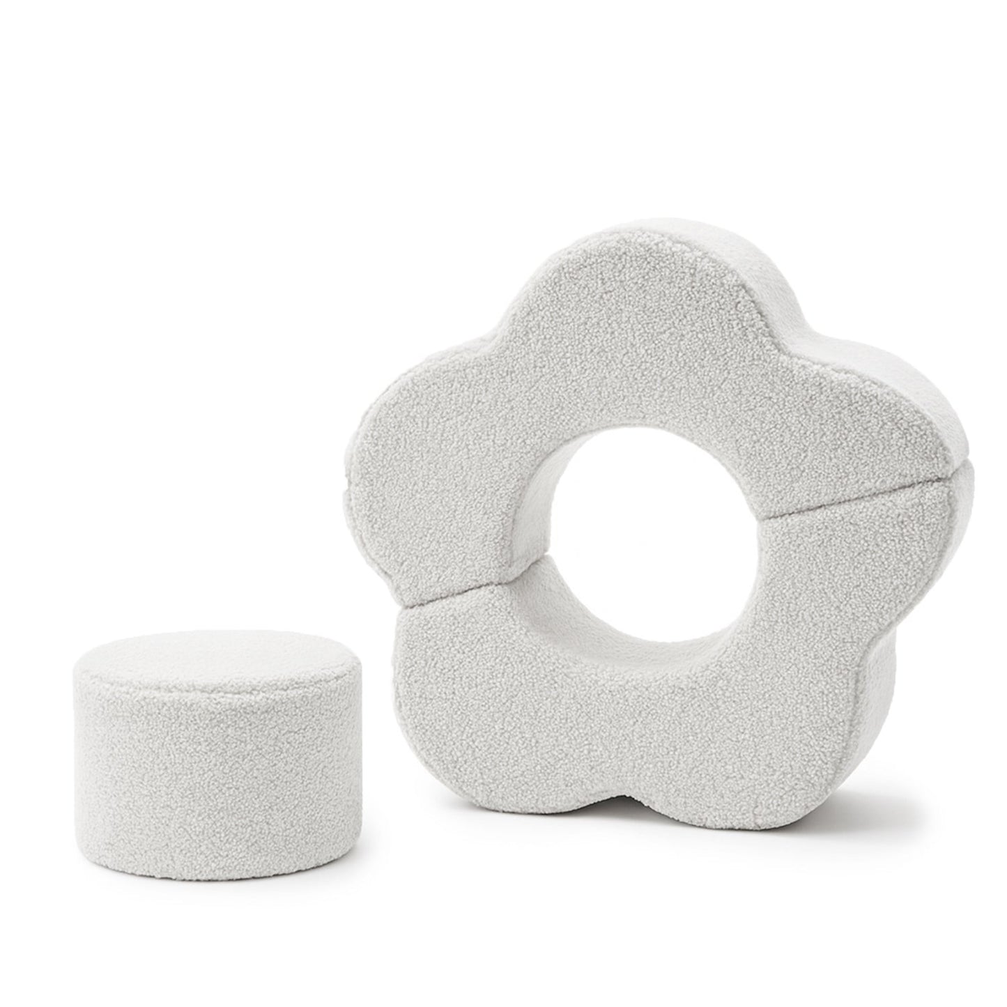 MeowBaby Bearly Flower Shape Set Gebroken Wit met drie zachte foamelementen en grote bloemvorm