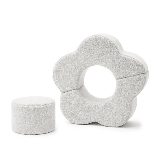 MeowBaby Bearly Flower Shape Set Gebroken Wit met drie zachte foamelementen en grote bloemvorm