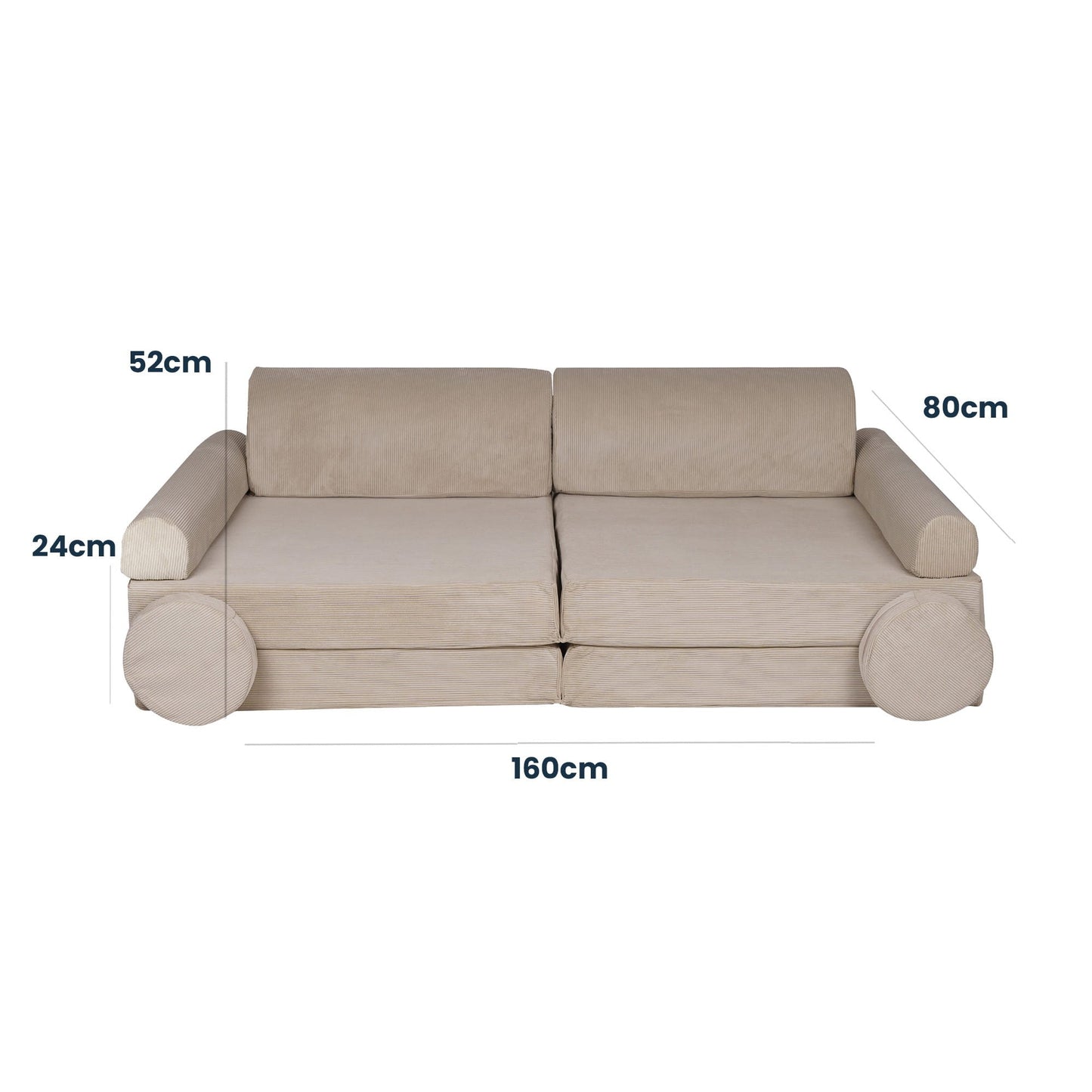 MeowBaby® Large Slimcord Premium Sofa - Lavender