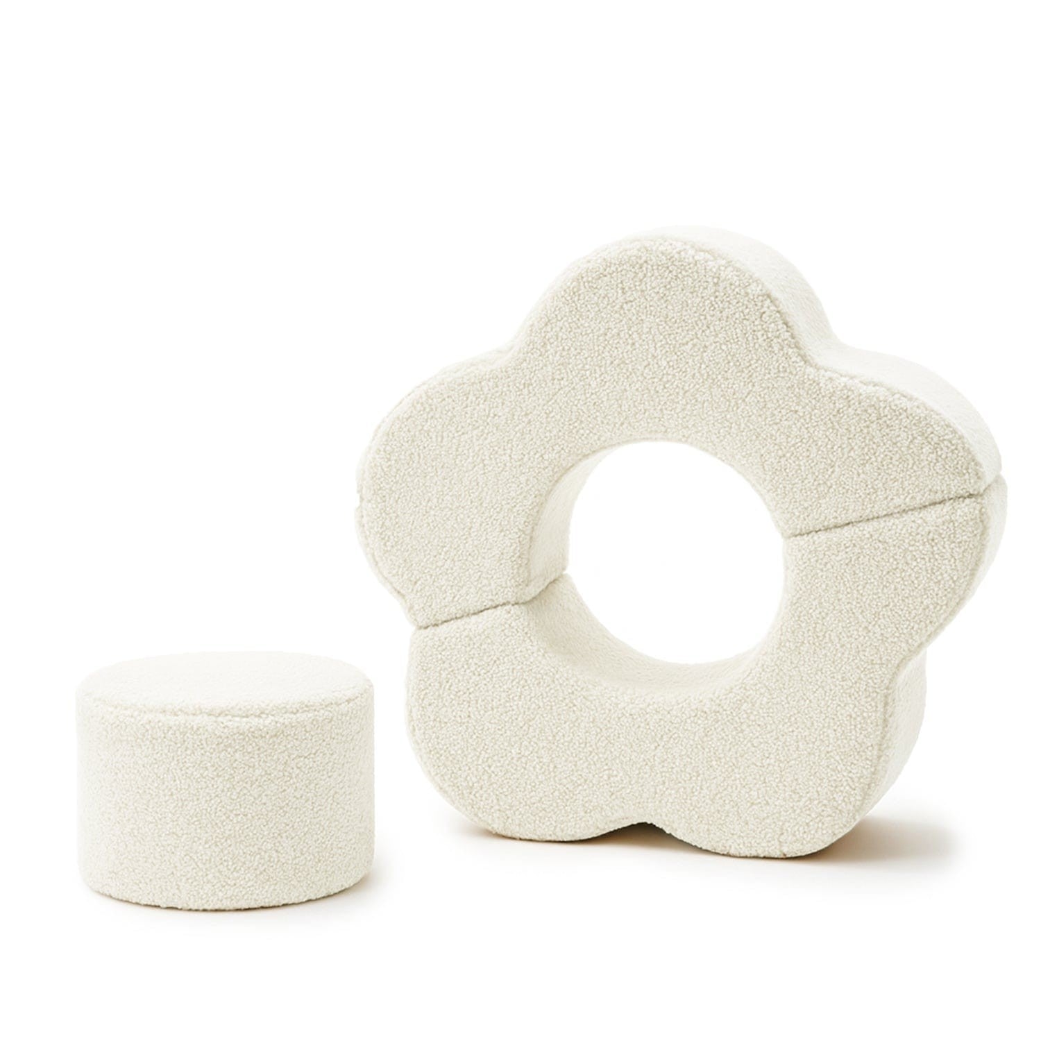 MeowBaby Bearly Flower Shape Set Crème met drie zachte foamelementen en grote bloemvorm