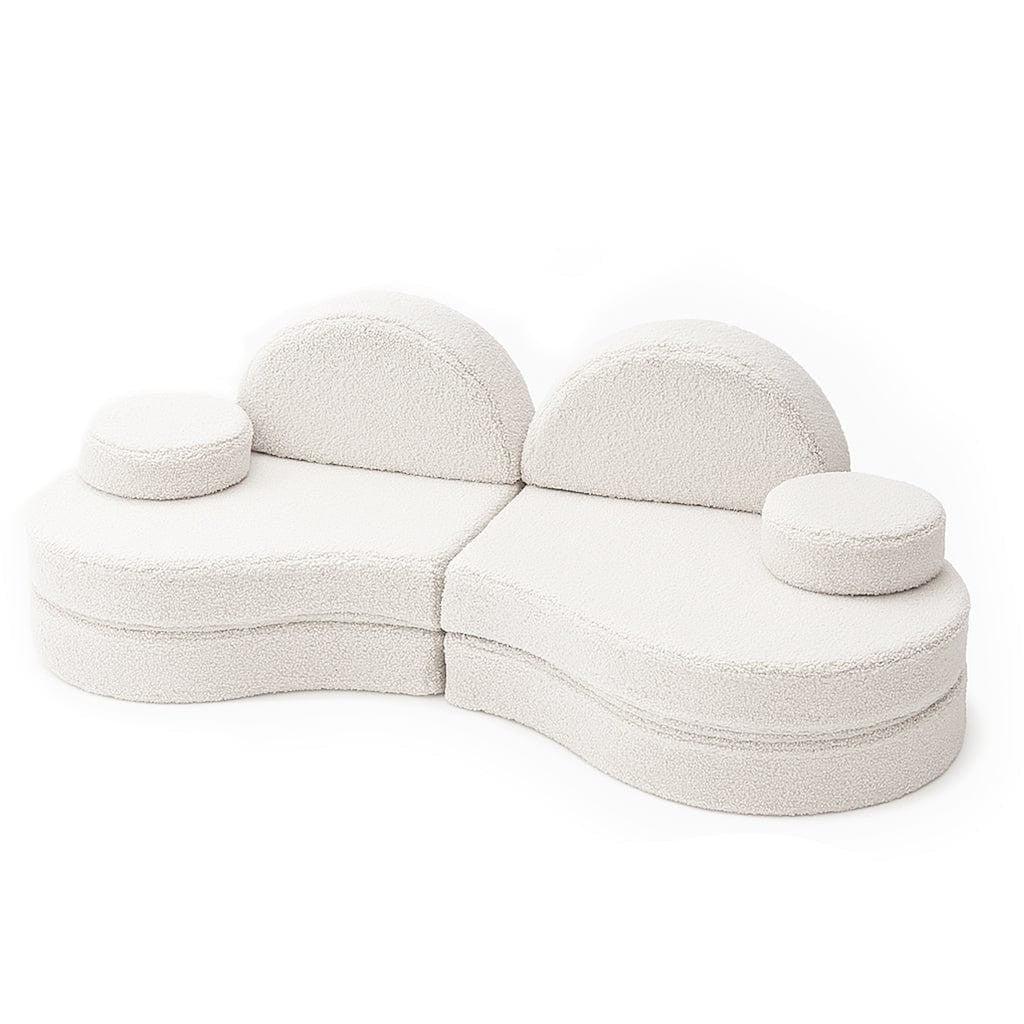 MeowBaby Coccolo speelbank Bearly Gebroken Wit met zes zachte modulaire foamelementen en afgeronde vormen