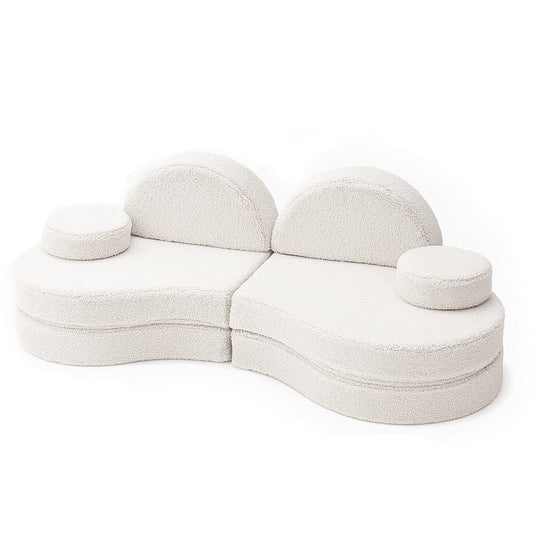 MeowBaby Coccolo speelbank Bearly Gebroken Wit met zes zachte modulaire foamelementen en afgeronde vormen