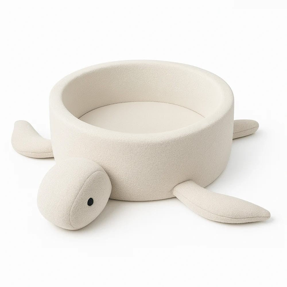 MeowBaby Turtle ballenbak Bouclé Cream Beige zonder ballen van 90 cm