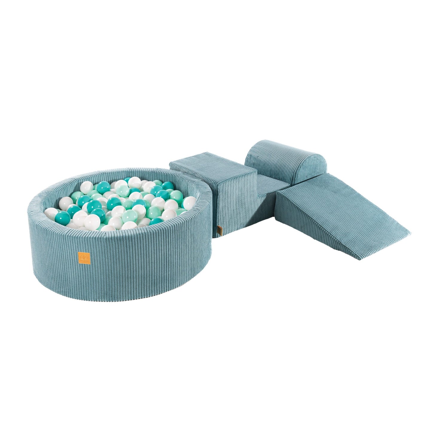 MeowBaby foam speelset met ballenbak en turquoise, mint en white pearl speelballen voor peuters