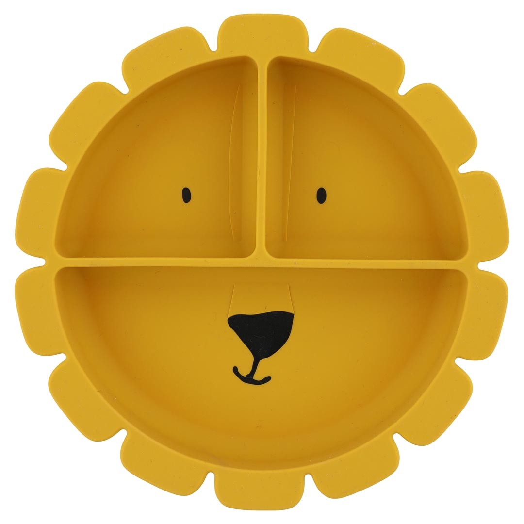 Trixie Baby siliconen bord met zuignap Mr. Lion en vakverdeling van 100% voedselveilig siliconen voor baby's en peuters