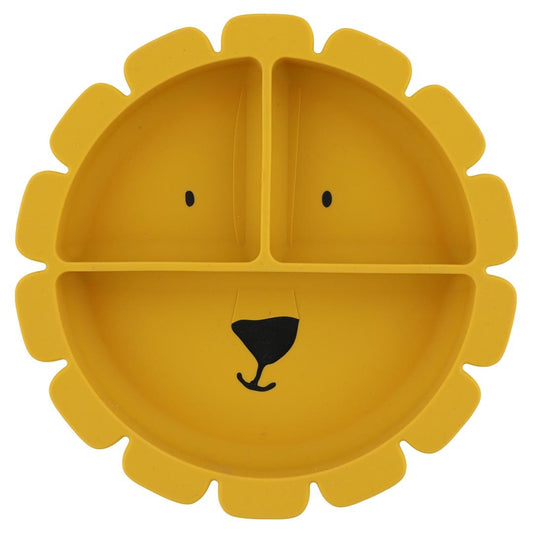 Trixie Baby siliconen bord met zuignap Mr. Lion en vakverdeling van 100% voedselveilig siliconen voor baby's en peuters