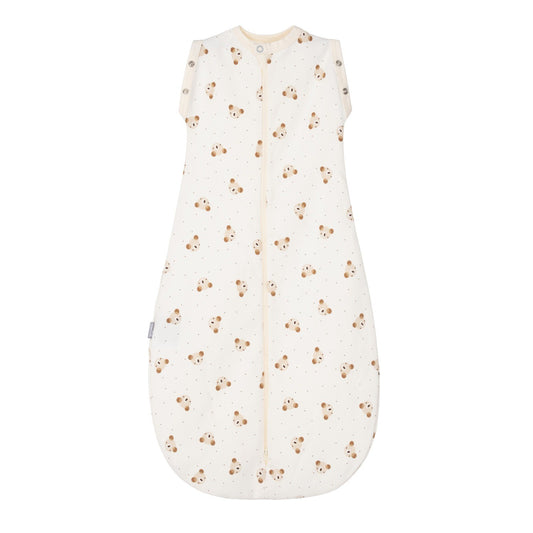 Beige witte 2-in-1 inbakerslaapzak 0.5 TOG voor baby's van 0 tot 6 maanden