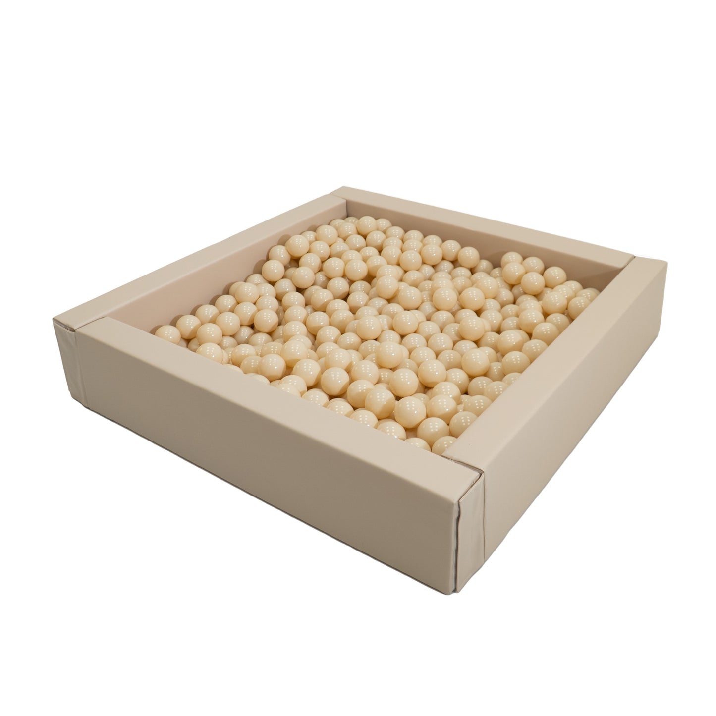 IGLU Soft Play ballenbak beige van zacht foam 130 x 130 cm voor baby's en peuters