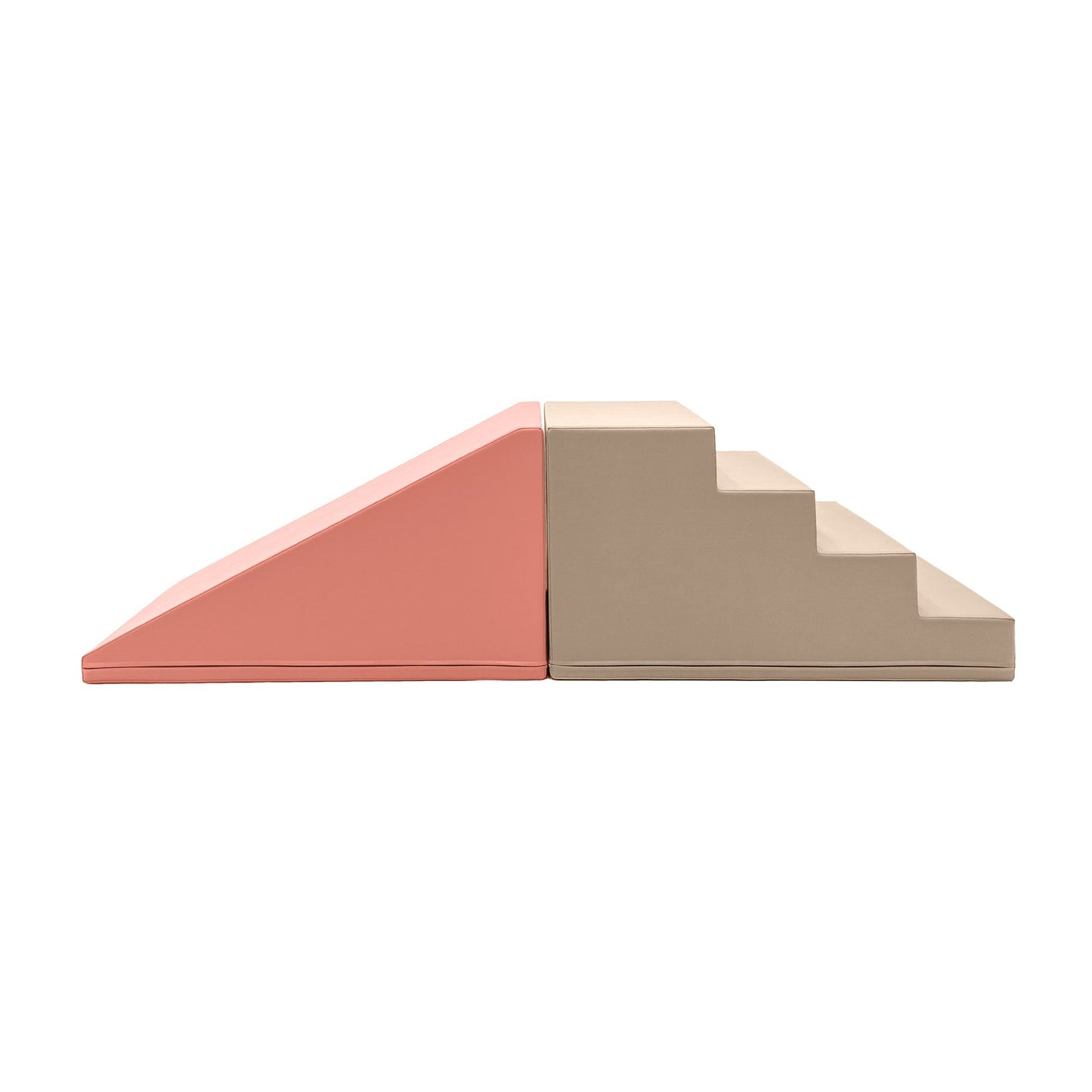 IGLU Soft Play Step and Slide Set Pink Beige Gray zachte klim- en glijset met foam speelblokken