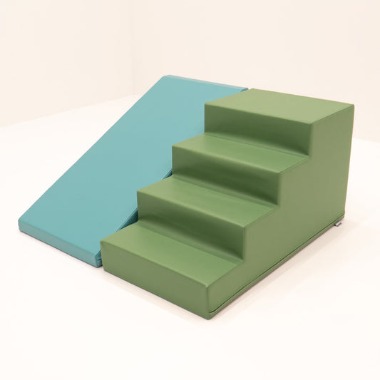 IGLU Soft Play Step and Slide Set Pastel Turquoise zachte klim- en glijset met foam speelblokken