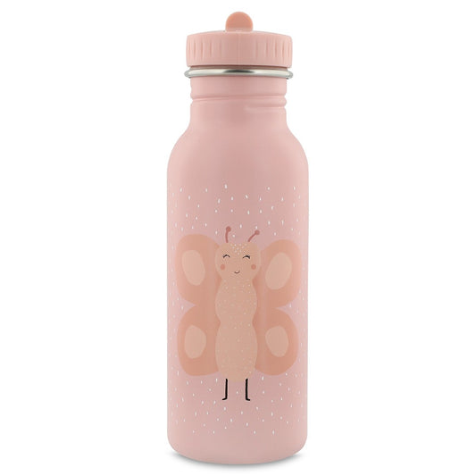 Trixie Baby RVS drinkfles Mrs. Butterfly van 500 ml met vlinderdesign, lekvrije dop en draaglus voor kinderen
